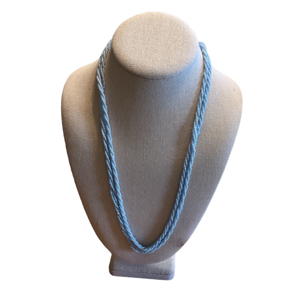 Baby Blue Seed Bead Necklace
